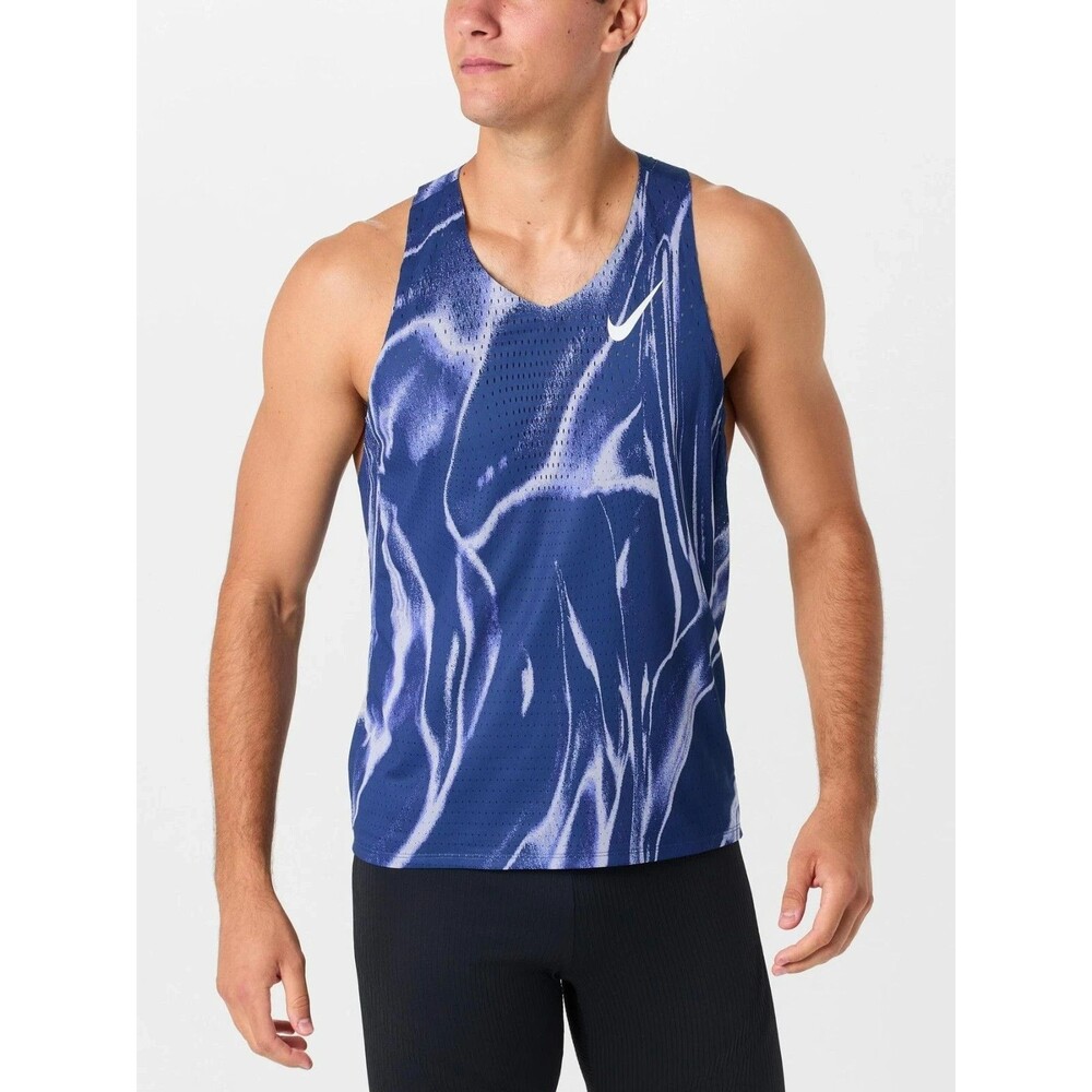 Nike AeroSwift Men's Dri-FIT ADV Running Singlet Size XL Coastal Blue HV2643-492